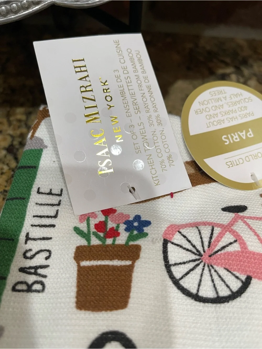 Isaac MIzrahi Kitchen Towel trio - PARIS - brand new!